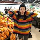 Color Block Sweater Stripes - Multicolor - One Size