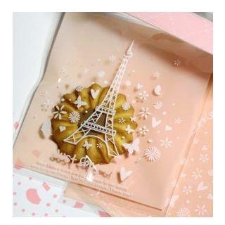 Tower Print Bakery Packing Bag Set(100 Pcs)