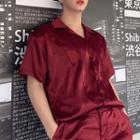 Short-sleeve Satin Shirt