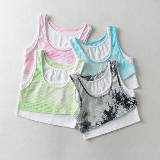 Mock Two-piece Tie-dyed Tank Top