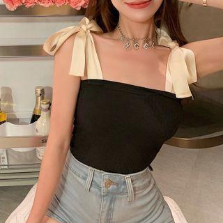 Ribbon Camisole Top Black - One Size