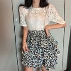 Leopard Tiered A-line Skirt