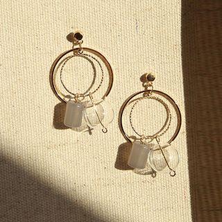 Glass Bead Hoop Earring As Shown In Figure - One Size
