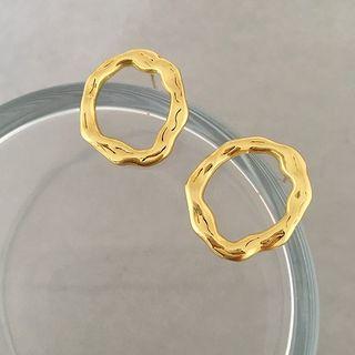 Irregular Alloy Hoop Earring 1 Pair - Gold - One Size