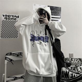 Japanese Lettering Drawstring Hoodie
