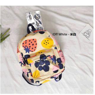 Fruit Print Nylon Backpack Off White - One Size