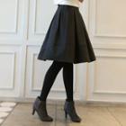 Band-waist Pleated A-line Flare Skirt