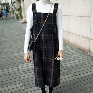 Jumper Plaid Midi Dress