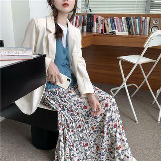 Floral Pleated Skirt As Figure - One Size