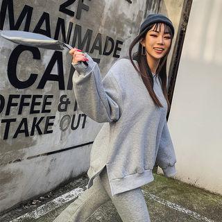 Round-neck Fleece-lined Pullover [no Option Name]