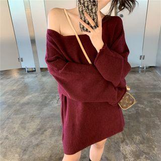 Oversize Sweater Dark Red - One Size