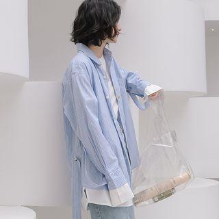 Strapped Striped Shirt As Shown In Figure - One Size