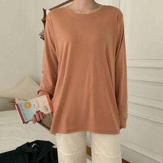 Plus Size Plain Round-neck T-shirt