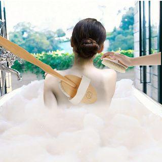Long Handle Bath Brush As Shown In Figure - One Size