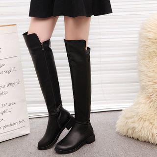 Low Heel Over-the-knee Boots / Pointed Flats