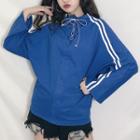 Lace-up Mock-neck Sweatshirt