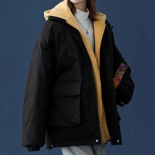 Mock Two-piece Padded Zip-up Jacket