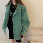 Striped Loose-fit Jacket Green - One Size