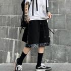 Mock Two-piece Paisley Print Wide Leg Sweatshorts