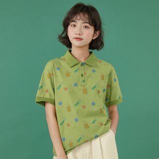 Short-sleeve All Over Print Polo Shirt