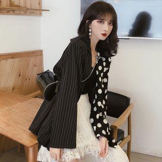 Striped Panel Blazer Black - One Size