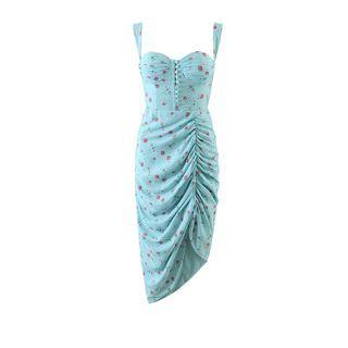 Sleeveless Floral Midi Corset Dress