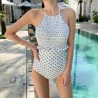 Dotted Halter-neck Swimsuit
