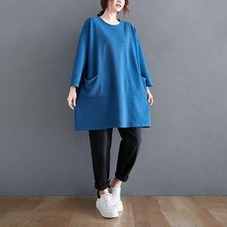 Long-sleeve Pocket Long Sweater