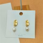 Alloy Faux Pearl Dangle Earring One Size - Earrings - Gold - One Size