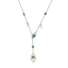 925 Sterling Silver Eye Necklace With Austrian Element Crystal Silver - One Size