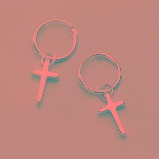 Cross Drop 925 Sterling Silver Earring 1 Pair - S925 Silver - One Size