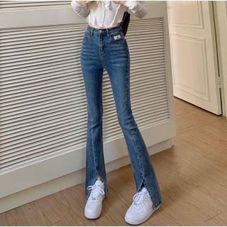 Mid-rise Slit Bootcut Jeans