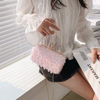 Fringed Lace Bow Crossbody Bag