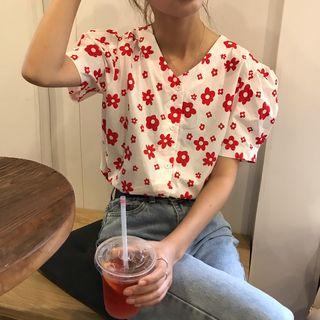 Open Front Floral Top