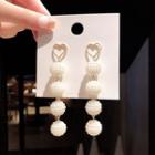 Faux Pearl Ball Drop Earring E1316 - 1 Pair - Gold - One Size