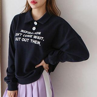 Half-placket Lettering Top
