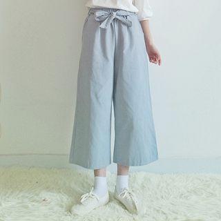 Cropped Pants Bow High-waist Pants