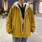 Hooded Fleece-lined Loose-fit Jacket