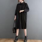 Long-sleeve Panel Shirt Dress