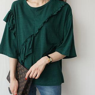 Ruffle-trim T-shirt