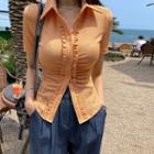 Frill-trim Slim-fit Shirt