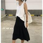 Plain Tank Top / Midi A-line Skirt