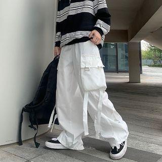 Strap Pocket Wide-leg Pants