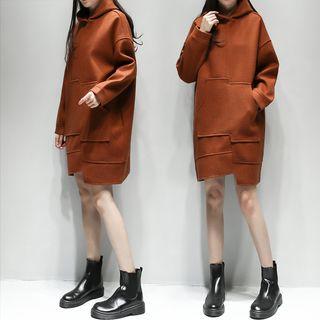 Pom Pom Asymmetric Long Hoodie