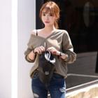 V-neck Cotton Sweatshirt