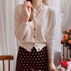 Scallop-edge Dotted Cardigan
