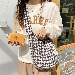 Houndstooth Crossbody Bag Houndstooth - Black & White - One Size