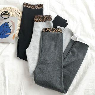 Leopard Trim Pants