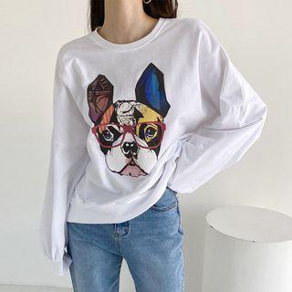 Bulldog Print Cotton T-shirt
