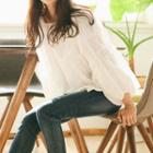 Balloon-sleeve Embroidered Blouse